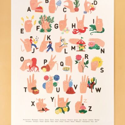 LSF alphabet poster - educational decoration - Christmas gift