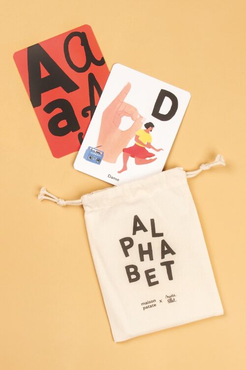 Jeu 26 Cartes alphabet LSF - pédagogique - cadeau Noël