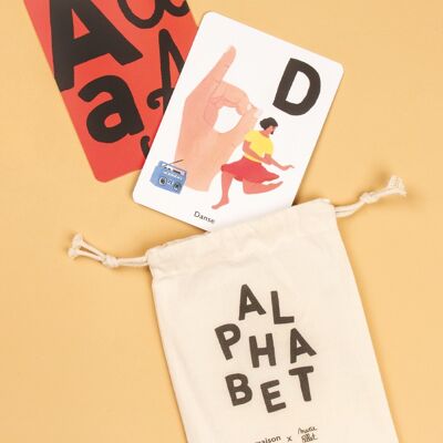 Set of 26 LSF alphabet cards - educational - Christmas gift