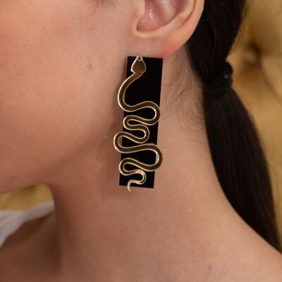 Gold Snake Earrings Clip On