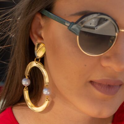 Gold Statement Earrings Round