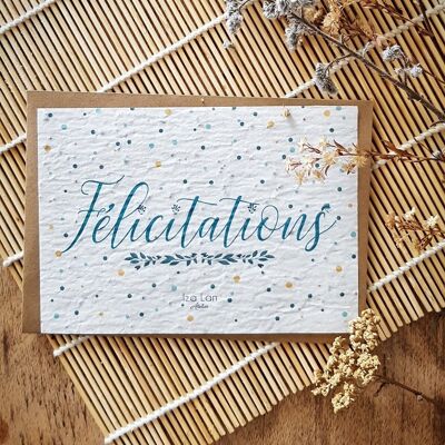 Carte à planter double Félicitations confettis