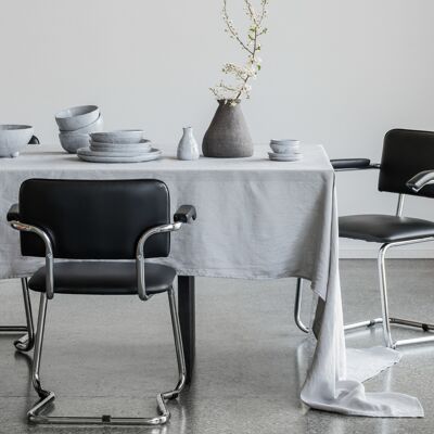 Linen Tablecloth Ice Grey (250x145 cm)