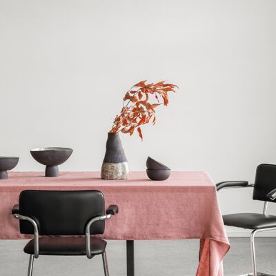 Linen Tablecloth Pinky Coral (250x145 cm)