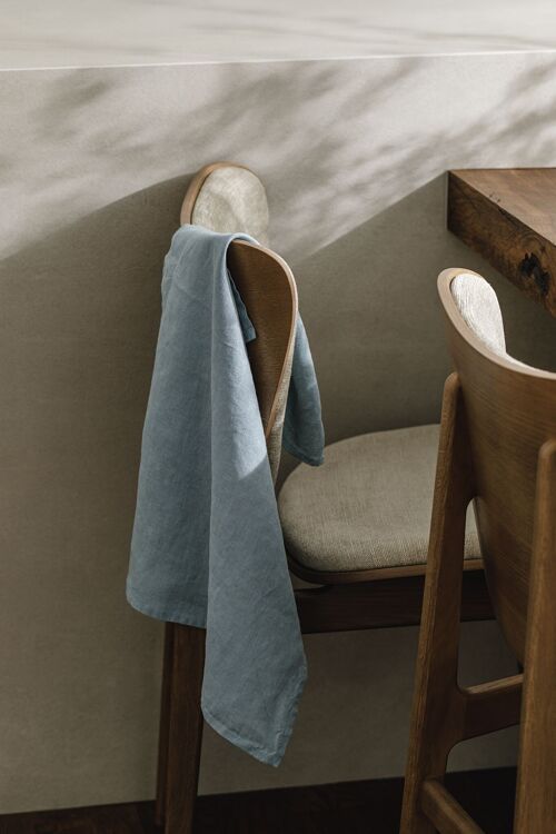 Linen Tea towel (dish towel) / Lake blue