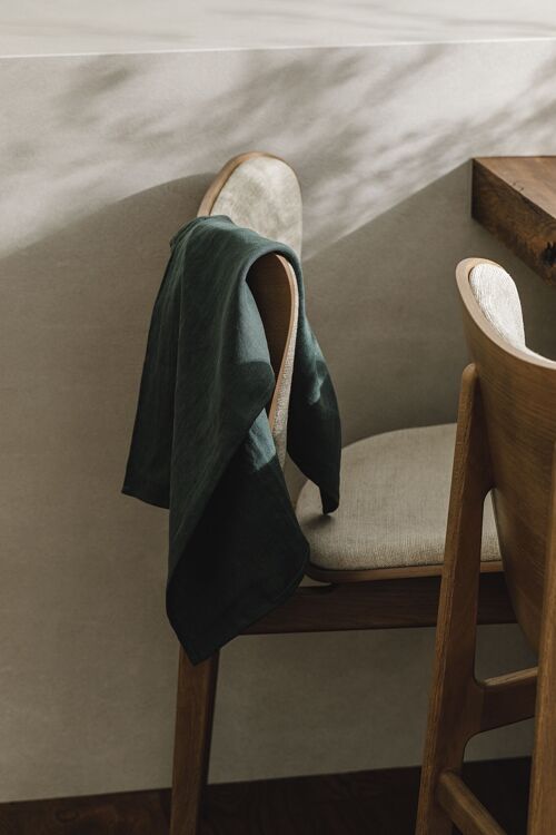 Linen Tea towel (dish towel) / Forest green