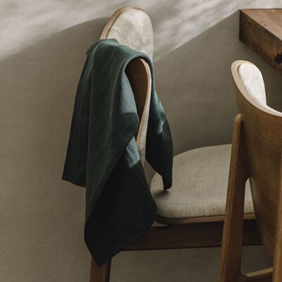 Linen Tea towel (dish towel) / Forest green