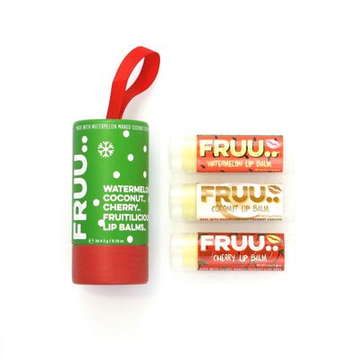 Ensemble trio de baume à lèvres de Noël FRUU