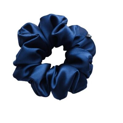 Scrunchies-Benite Mini Scrunchie in Mulbery Silk and Navy Blue