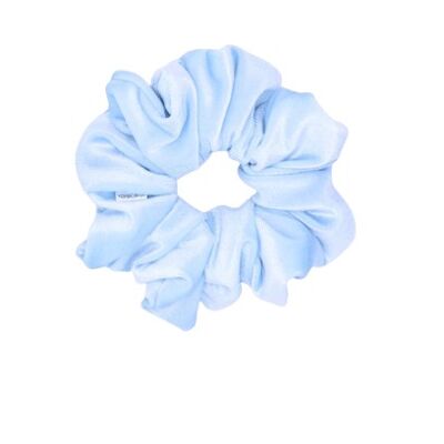 Scrunchies-Celine Mini Scrunchie in velvet and sky blue