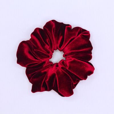 Scrunchies-Elin Mini Scrunchie in velvet and Cimson Red