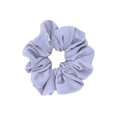 Scrunchies-Fay Mini Scrunchie in Matte velvet and Light Blue