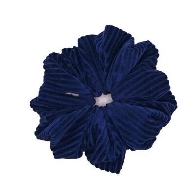 XXL Scrunchies-Jona Scrunchie in Ribbed Velvet and Dark Blue