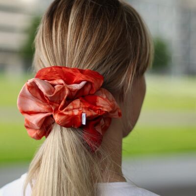 XXL Scrunchies-Mimi Scrunchie in Tie and Dye (Adire) and Mixed Red