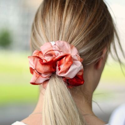 Scrunchies-Mimi Mini Scrunchie in Tie and Dye (Adire) and Mixed Red