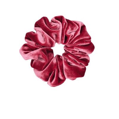 Scrunchies-Rosny Mini Scrunchie in Velvet and Pink
