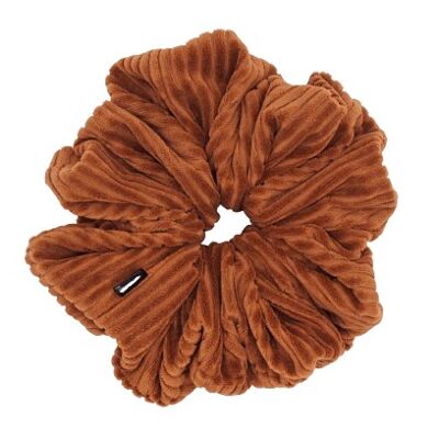 XXL Scrunchies-Zoe Scrunchie in Ribbed Velvet and Brown