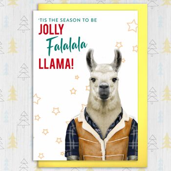Lama Noël, carte de vœux : Falalala Lama (Animalyser) 3