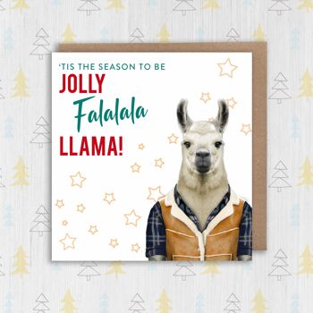 Lama Noël, carte de vœux : Falalala Lama (Animalyser) 2