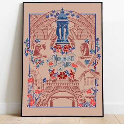 A3 poster-THE MONUMENTS OF PARIS - clear version