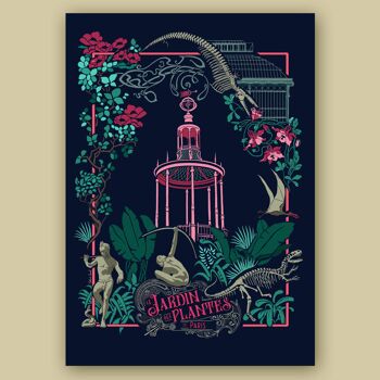 Affiche A4-LE JARDIN DES PLANTES- version foncée