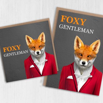 Fox anniversary, Valentine's Day, birthday card: Foxy gentleman (Animalyser)