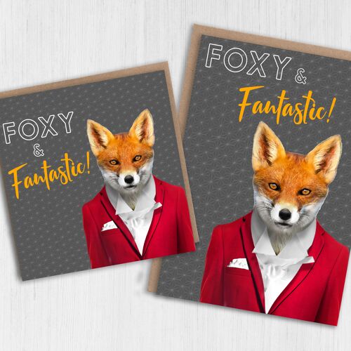 Fox anniversary, Valentine’s Day card: Foxy and fantastic (Animalyser)