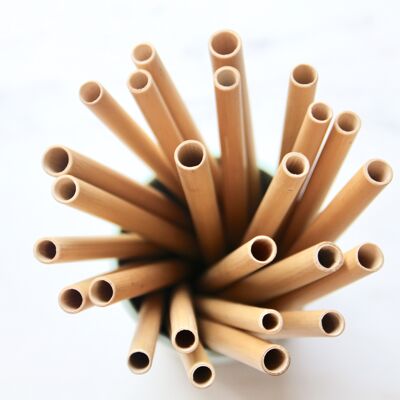 Gerade Bambus-Trinkhalme - 50Pack