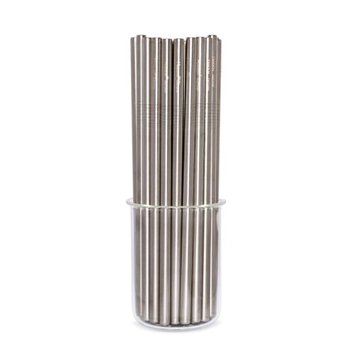 Straight Silver Drinking Straws 6mm - 50pack