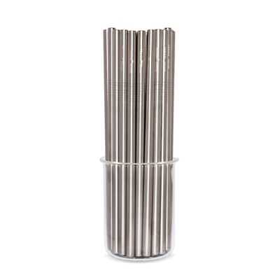Straight Silver Drinking Straws 6mm - 50pack