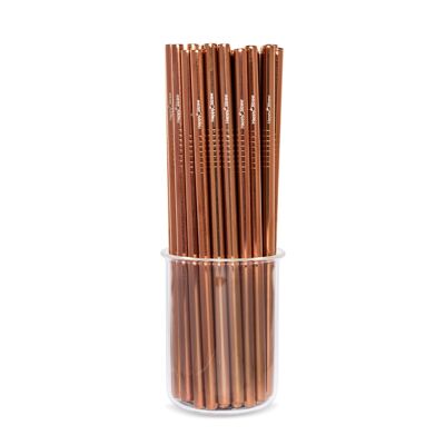 Straight Rose Gold Drinking Straws 6mm -50pack