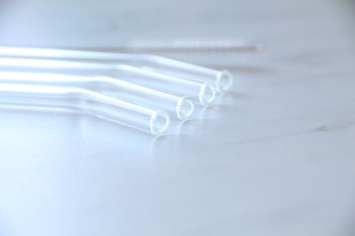 Clear Borosilicate Glass Straw - 4pack