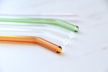 Pailles en verre borosilicaté de couleurs mélangées - Paquet de 4 4