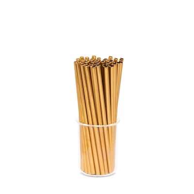 Short gold drinking straw - 30 pack