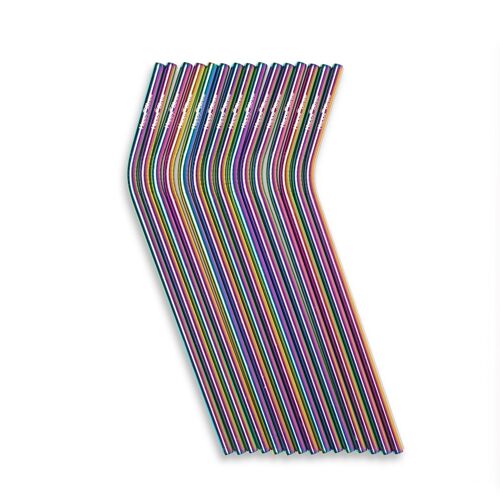 Rainbow Bent Drinking Straws - 50 pack