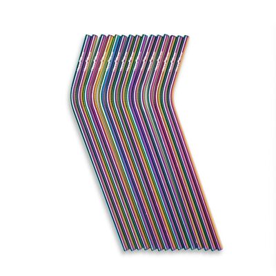 Rainbow gebogene Trinkhalme - 50 Stück