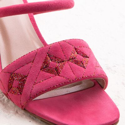 Quilted Diamond Mule 55 Deep Pink