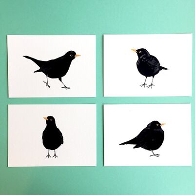 Blackbird – set of 4 Art Print 21x29,7cm