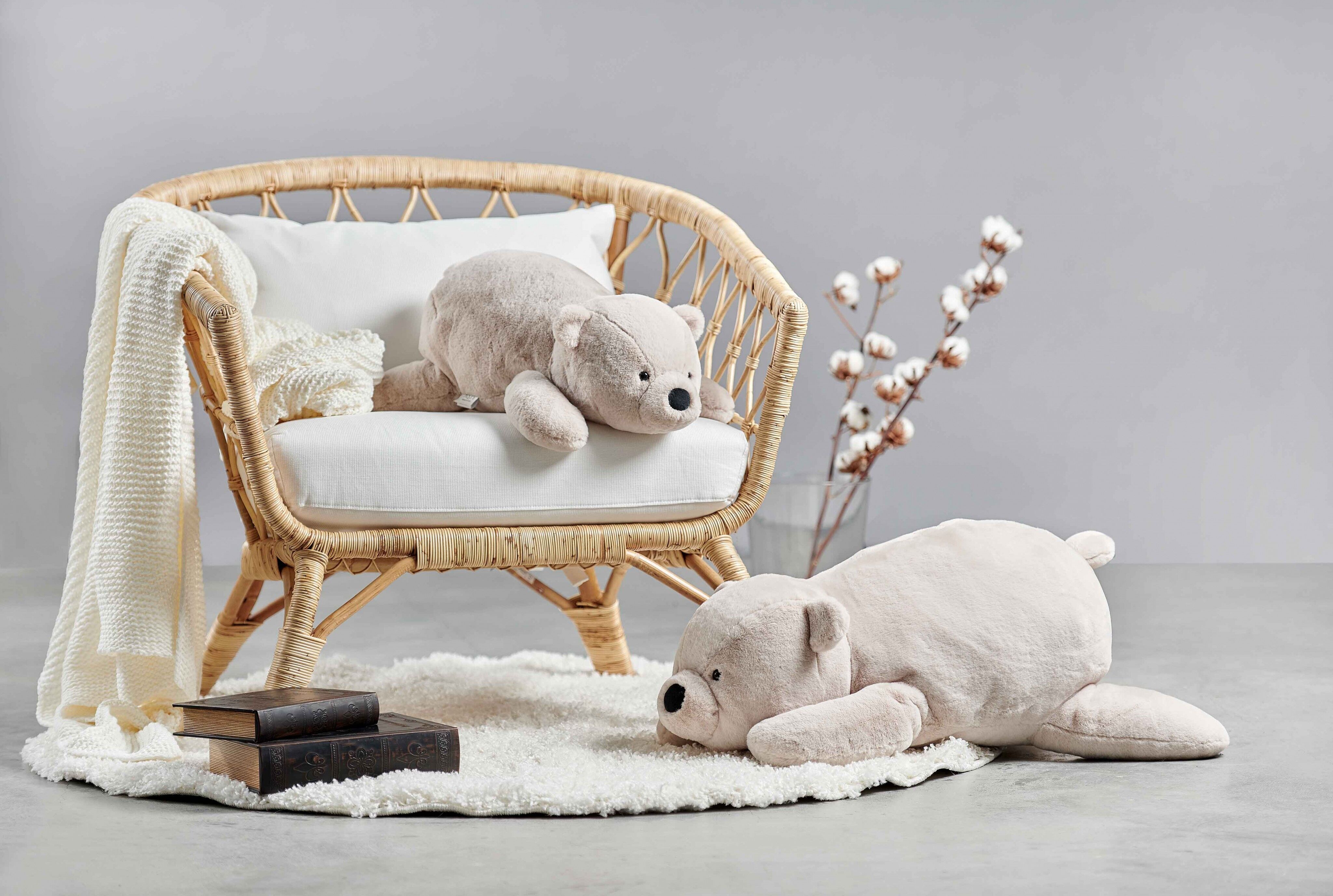 Peluche Orso Medio Beige 22" 55 cm Morbido Peluche