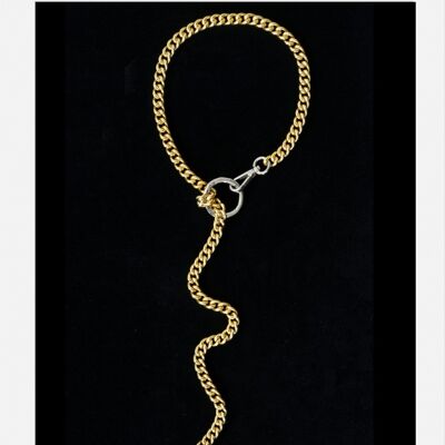 Collar llamativo de cadena larga en oro y plata - PROHIBIDO