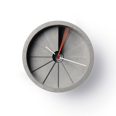 22 Design // 4th Dimension Wall Clock // 200mm - Red/Grey