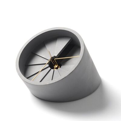 22 Design // 4th Dimension Table Clock // Gold/Grey