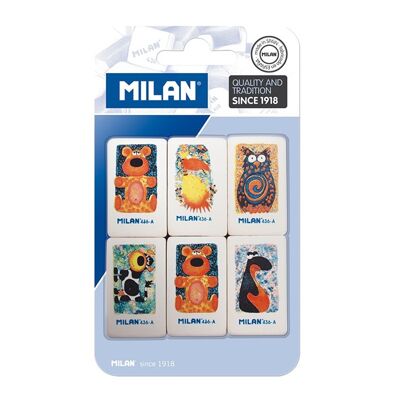 Milan // Synthetic Rubber Eraser 436A // Pack of 6