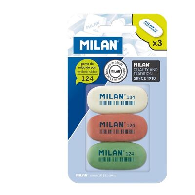 Milan // Synthetic Rubber Eraser 124 // Pack of 3