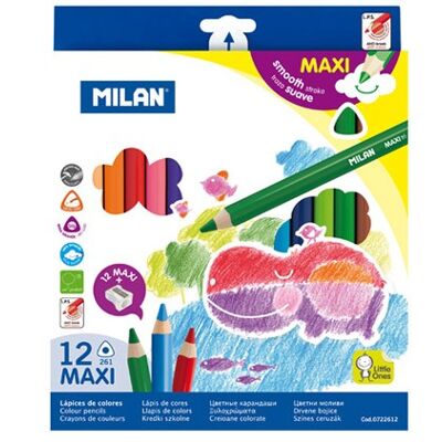 Milan // 12-pack Maxi Triangular Coloured Pencils