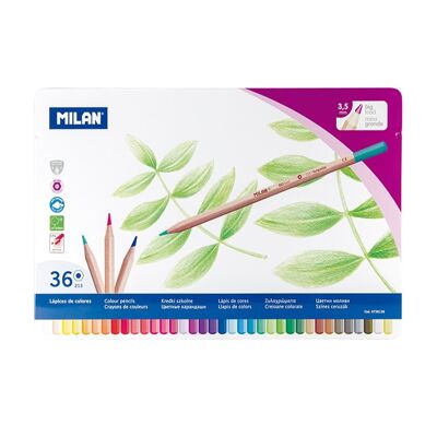 Milan // Metal Box 36 Big Lead Coloured Pencils