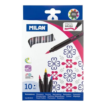 Milan Fibre Brush Pens (10 pk)