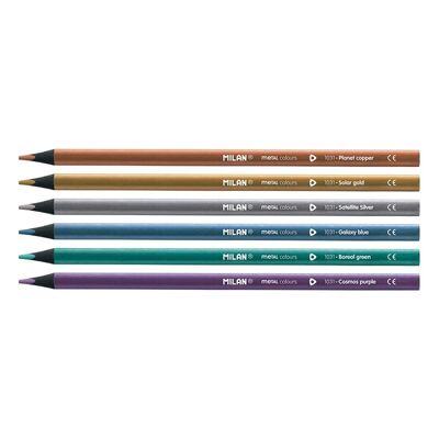 Milan Metallic Coloured Pencils (6 Pencils)