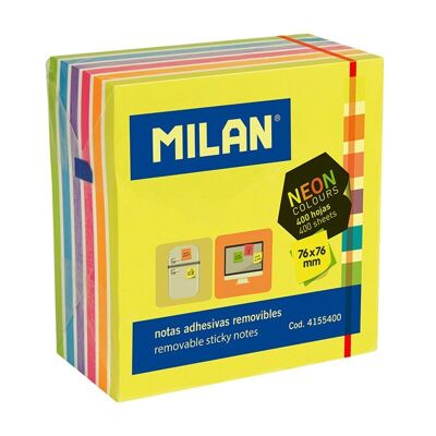 Milan Pad 400 Adhesive Notes - Neon