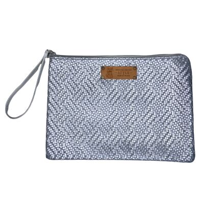Pouch L, “Charlize” silver